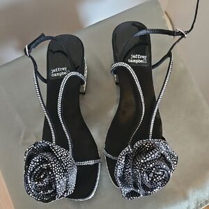 Jeffrey Campbell Black Heels with Silver Accents